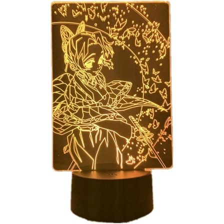 3D Illusion Shinobu Kocho Anime Natlampe 7 Farve Touch/Fjernbetjening 16 Farveskift Værelsesindretning Lampe Fødselsdag Julegaver