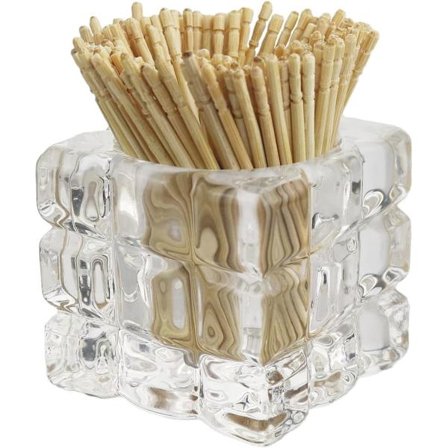 2 stk. Tandstikholdere, Dekorativ Glasbeholder til Tandstikker.