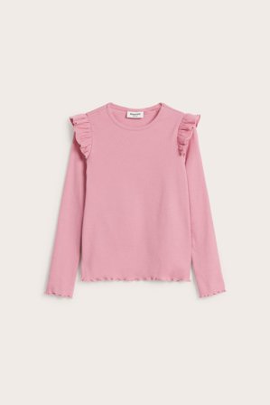 Kappahl | Ribbestrikket, langermet topp | Lyserosa