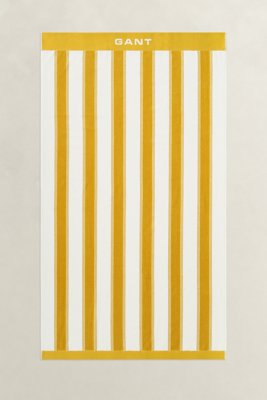 GANT - Strandhåndkle med yachtstriper mustard yellow