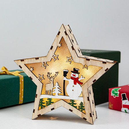 Jule-nisse LED-lys i tre