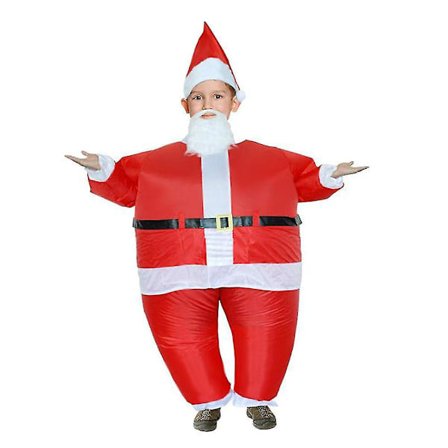 Oppustelig julemandskostume til voksne - Sjovt, oppusteligt kostume til cosplay til julefrokost
