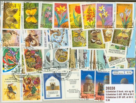 Usbekistan 5 forskellige miniark og 64 forskellige frimærker