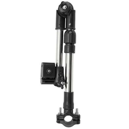 Sykkelparaplyholder i rustfritt stål 360° justerbar teleskopisk paraplyholder for utendørs bruk Svart