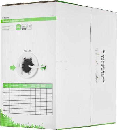 Deltaco samlet kabel - 305 m - hvit