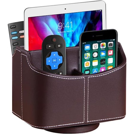 Bordfjernkontrollholder Skinnfjernkontroll Caddy 360 grader roterbar TV-fjernkontrollholder Fjernkontroll Organizer