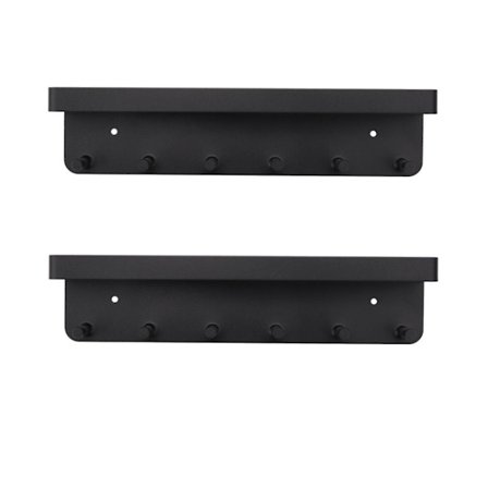 Väggmonterad nyckelhållare hängande nyckelhylla diverse hylla galge metall postorganisatör dekorativ, svart(Svart)