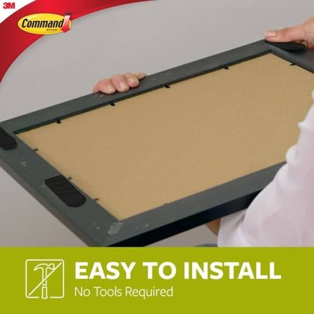3M Command Selvklæbende strips til billedophæng, 4 sæt store, sort—pa