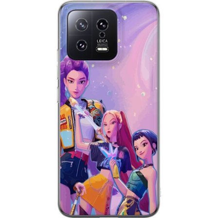 Kompatibelt Mobildeksel til Xiaomi 13 Futuristiske popdamer i neonfarger med magiske detaljer mot en drømmeaktig galaksebakgrunn