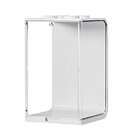 Pieni valkoinen nukkevitriini läpinäkyvä pinottava kirkas näyttölaatikko lelusäilytysteline minihahmoille keräilyesineille