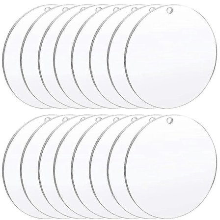 16 Runde Akrylplader, Gennemsigtige Akrylplader, Akryl Emner til Fotorammer, Bakke, Kagefade, Glasbrikker, Etc.