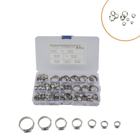 90 stk. Slangetilslutningsbøjle rustfrit stål Single Ear Infinite Clamp 7 Specifikationer