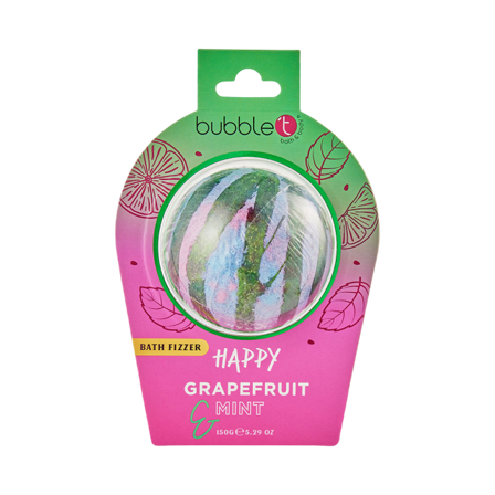 BubbleT Happy Grapefruit & Mint Mood Bath Fizzer Bad dusch Unisex Grön 150 G