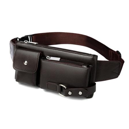 Fanny Pack Løpebelte Midjeveske Organizer Business Casual Vanntett Small Brown