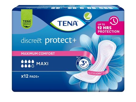 Tena Inkoskydd Discreet Maxi InstaDRY 12/fp - Lyreco - Sjukvård och omsorg > Diagnos och behandling > Inkontinensskydd
