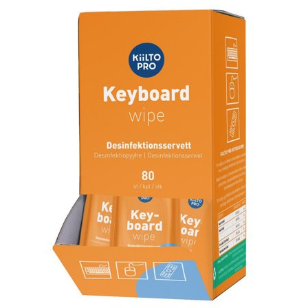 KIILTO PRO Ytdesinfektionsduk Keyboard wipe 80/fp - Lyreco - Städ och hygien - Desinfektionsmedel - Desinfektionsservetter