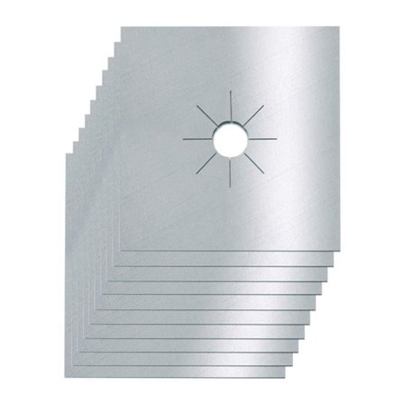 10 kpl Kaasulieden Suojapeite Paksuus 0,2 mm Vedenpitävä Uusiokäyttöinen Lämpökestävä Kaasulieden Suojapeite Hopea