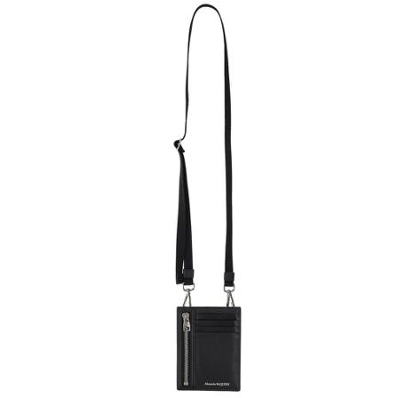 Alexander McQueen, Czarny Card Case Czarny, Mężczyzna, Rozmiar: ONE Size