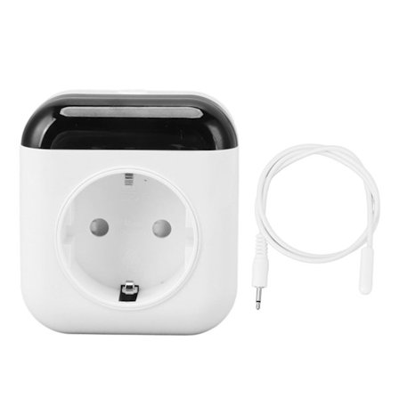 Smart WiFi Termostat Stik 220V EU Fjernbetjening Hvid Trådløs Indendørs Stikkontakt