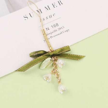 Bell Orchid Pendant Læder Nøglering #5 #5