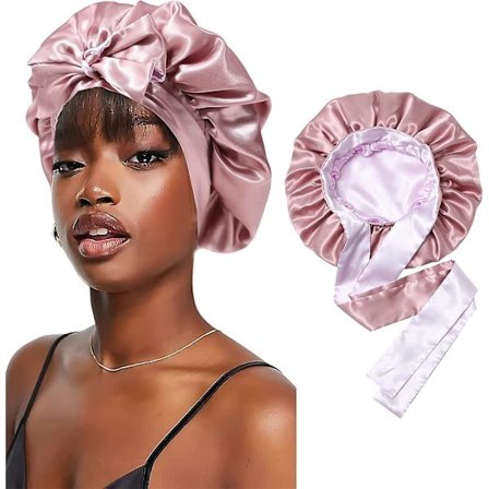 Satin Bonnet Silke Sovehætte Hårhuer Til Sorte Kvinder Elastisk Bånd Hår