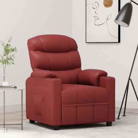 Vidaxl Reclinerfåtölj Vinröd Konstläder Röd