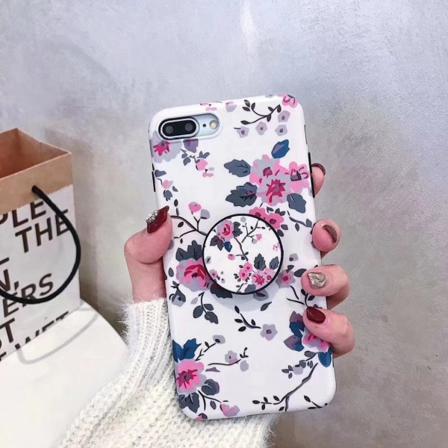 Modeskal Med Ringhållare Till Iphone Xr I Ljusrosa Blommor
