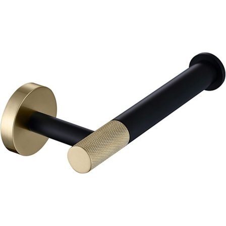 Toilet Paper Holder Stainless Steel Wall Mounted Brushed Gold and Matte Black