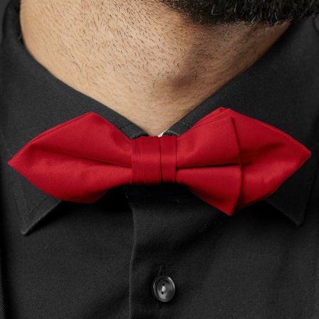Red Basic Pointy Pre-Tied Bow Tie for Men - Pre-tied bow ties