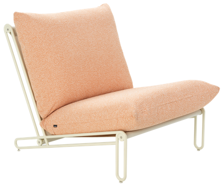 Brafab Blixt Loungefåtölj Pearl White/Teddy Orange, Utemöbler