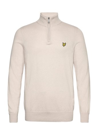 Cotton Merino Quarter Zip Jumper Cream Lyle & Scott