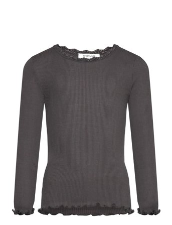Rosemunde Kids Rkbalta Modal Ls Lace T-Shirt - Grey - 164