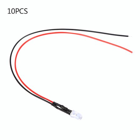 10 st 12V 5mm LED-ljusdiod Tråd Flerfärgad LED-ljuskabel 20cm 0.06W