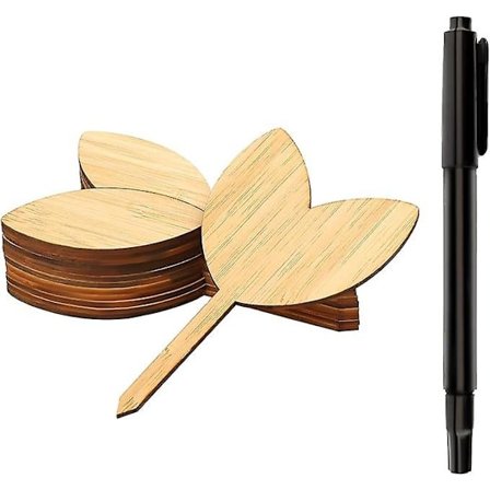 30 st bambuväxtmarkörer med markeringspenna, plantmärkning, träetikett för trädgårdsväxter tillbehör kruka