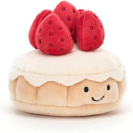 Jellycat Pretty Pastry Tater Aux Fraises Plysdyr, 10 cm | Kage Plysdyr | Perfekt Gave - Perfekt