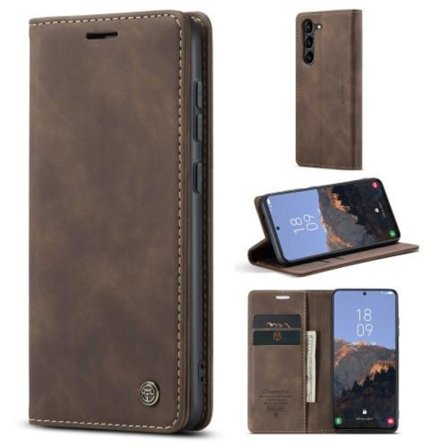 CASEME Retro Lommebokveske for Samsung Galaxy S23 - Kaffe