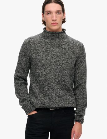 Superdry 90S Roll Neck Jumper - Grey - L