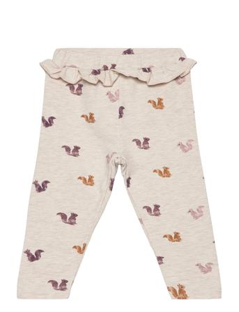 Pants Aop Sweat Leggings Beige Minymo*Betinget Tilbud