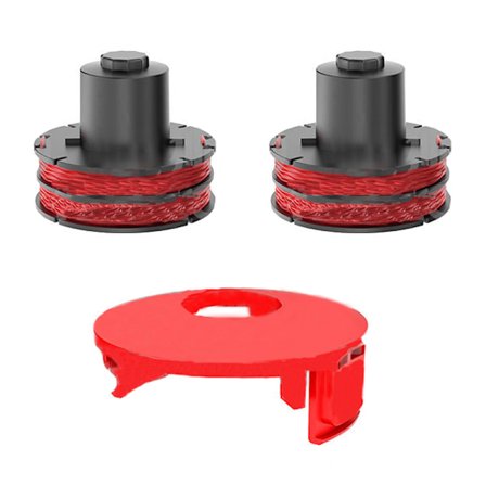 Gräsklippartillbehör - Spole x2 + Lock x1 (Set) Kompatibelt med AL-KO GLE350/GLE450/GLE550, Ersätter Spole 112966 och Lo