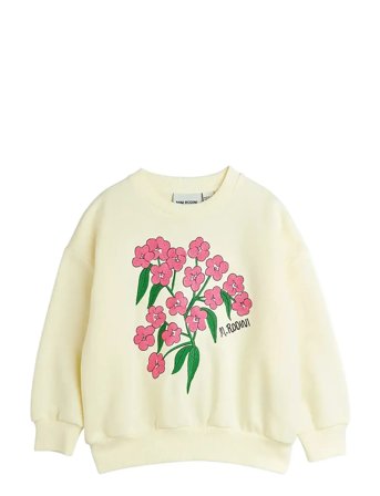 Mini Rodini Alpine Flowers Emb Sweatshirt - Cream - 104/110