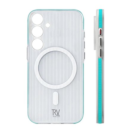 Samsung Galaxy S24 Mobilskal Korrugerad med Magnet Rvelon - Blå