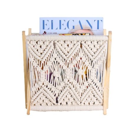 Magasinholder, bærbar bohemsk magasin kurv, enkel å installere bohemsk magasinholder for bøker, aviser, barnehage og hjemmedekor 35*10*30cm