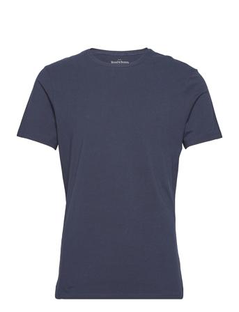 Crew-Neck T-Shirt T-shirts Short-sleeved Blå Bread & Boxers