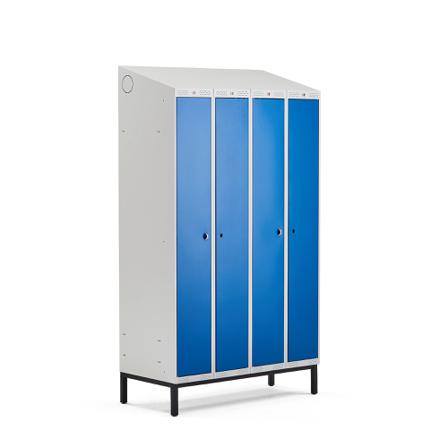 Doppelspind CLASSIC COMBO mit Beingestell, 4 Türen, 2100 x 1200 x 550 mm, schwarz