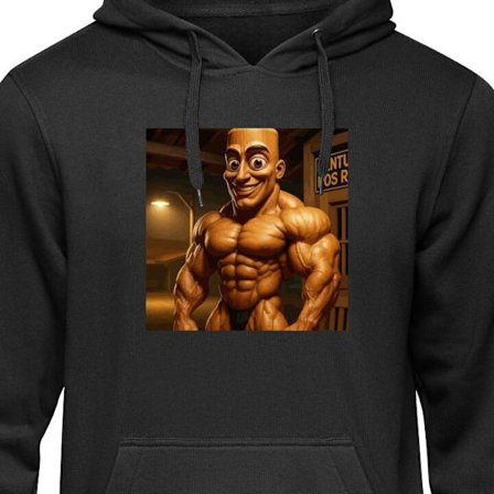 Barnehettegenser Italiensk Brainrot trefigur - Muskuløs karakter i tre-stil med humoristisk vri