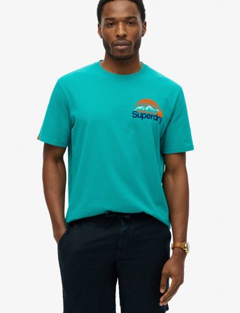 Superdry Cl Great Outdoors Chest Tee - Blue - M