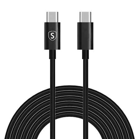 SiGN Snabbladdningskabel USB-C till USB-C 60W, 3A, PD, 3m - Svart