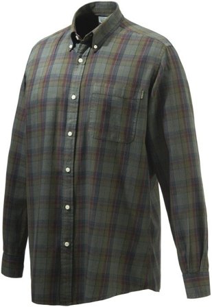 Beretta Wood Button Down Shirt Green & Red