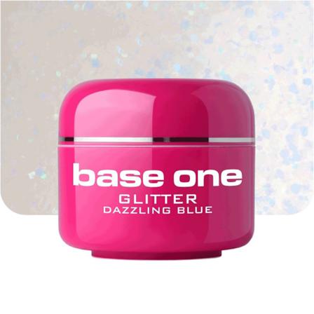 Base One - Glitter - Dazzling Blue 5g Uv-gel Blå