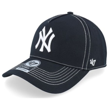 47 Brand - MLB Svart adjustable Keps - New York Yankees Contrast Stitch Mvp Dt Black/White A-frame Adjustable @ Hatstore